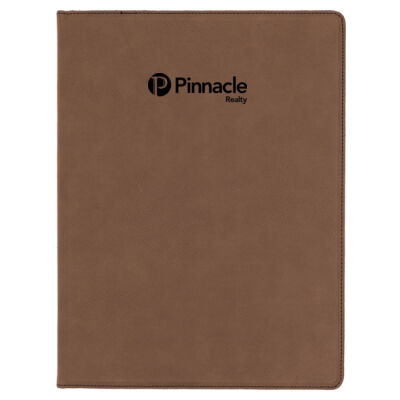 Pinnacle Realty - Brown Laserable Leatherette Portfolio with Notepad Thumbnail
