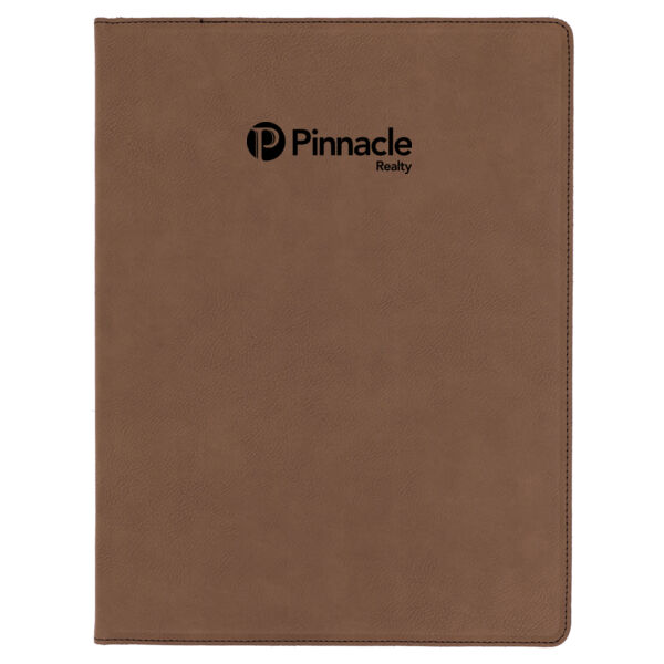 Pinnacle Realty - Brown Laserable Leatherette Portfolio with Notepad Thumbnail